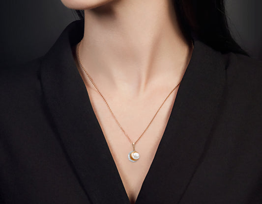 Anhänger mit Perle und Zirkonia Rotgold 585 Art. Nr. 03-3009-00-307-1110-31 P