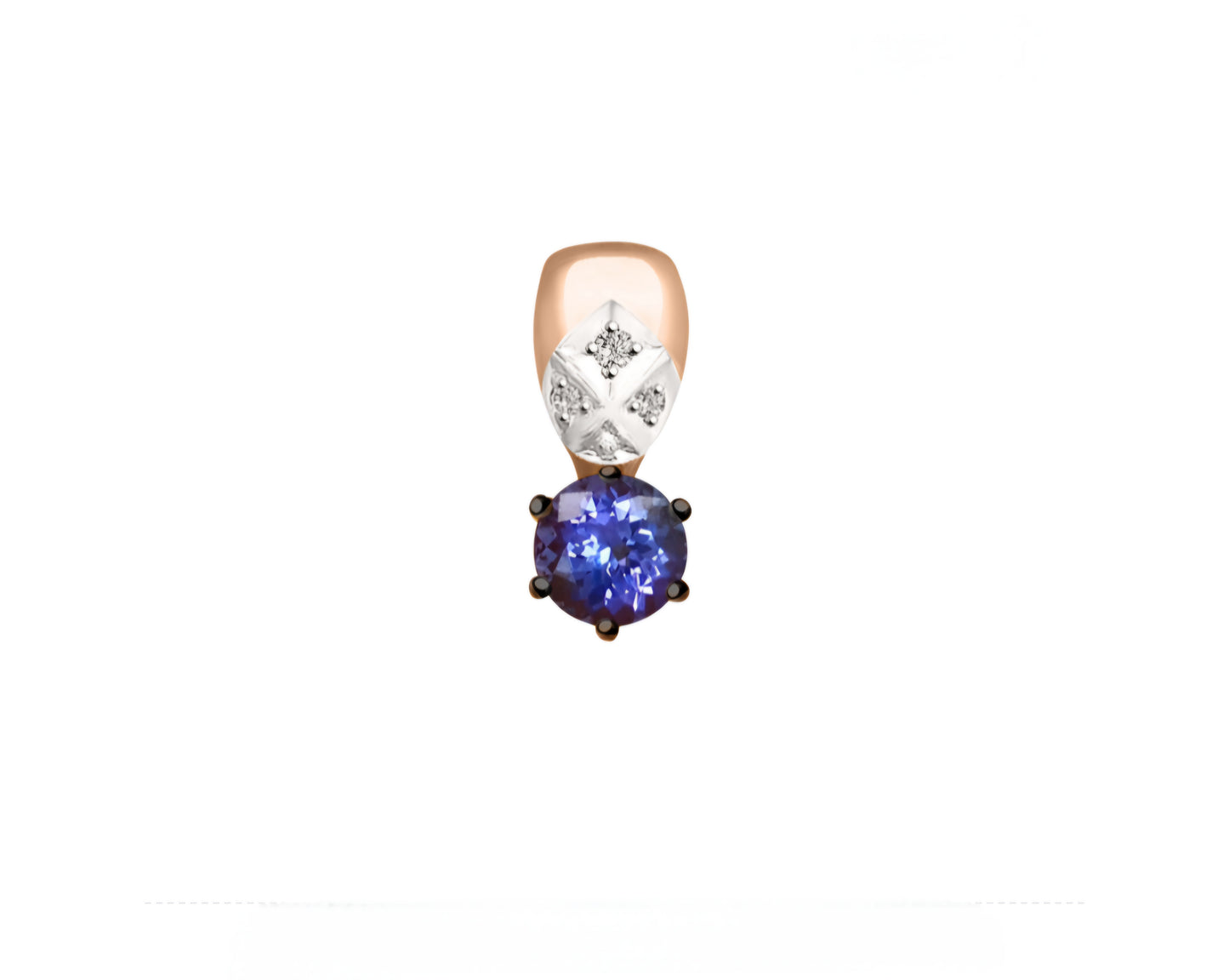 Anhänger mit Tansanit und Brillanten Russisches Rotgold 585 Art. Nr. 6034012