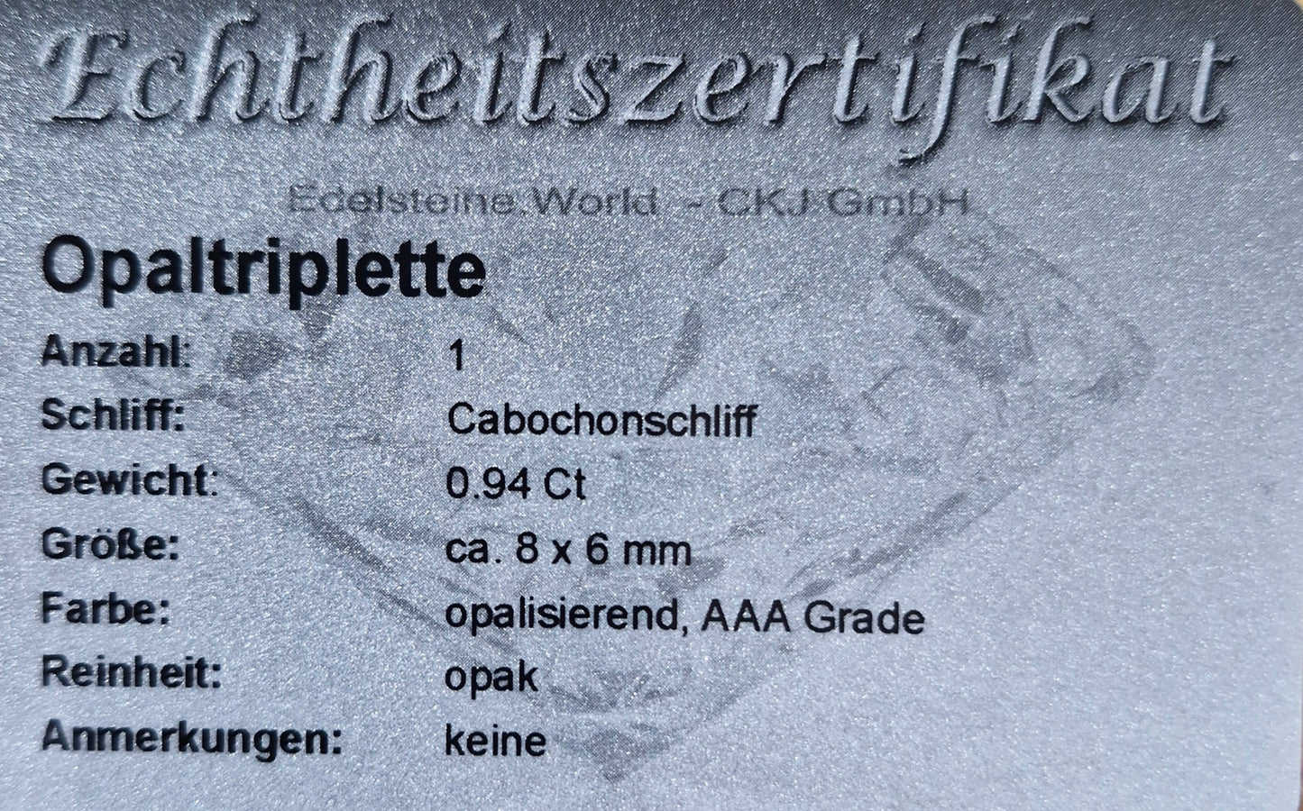 Opaltriplette 8 x 6 mm 0,94 Ct