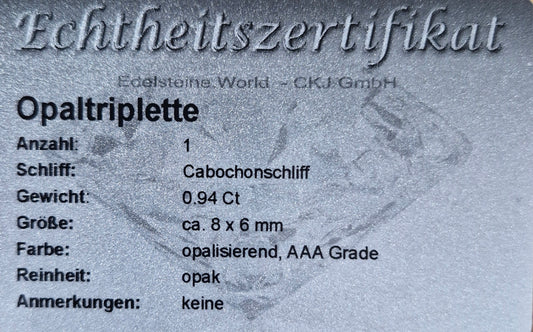Opaltriplette 8 x 6 mm 0,94 Ct