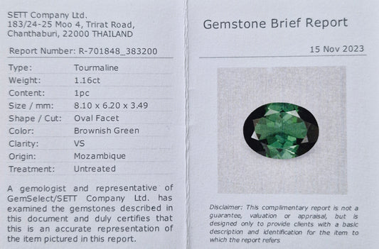 Turmalin 8,10 x 6,20 x 3,49 mm 1,16 Ct