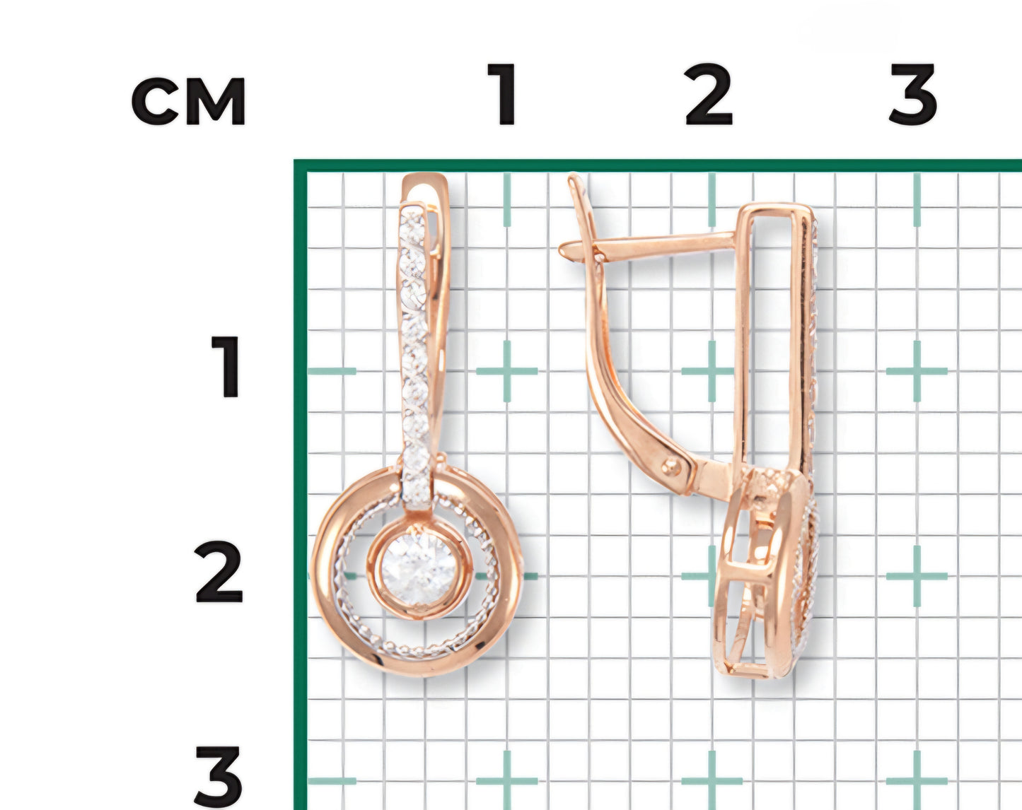 Ohrringe mit Zirkonia Rotgold 585 Art. Nr. 02-4484-00-501-1111-38 P