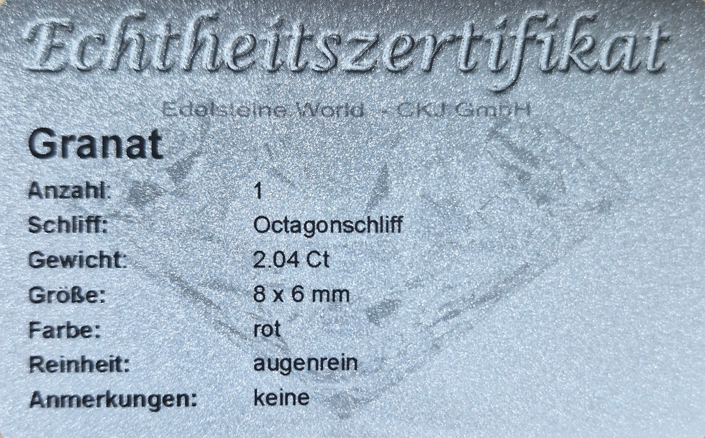 Granat 8 x 6 2.04 Ct