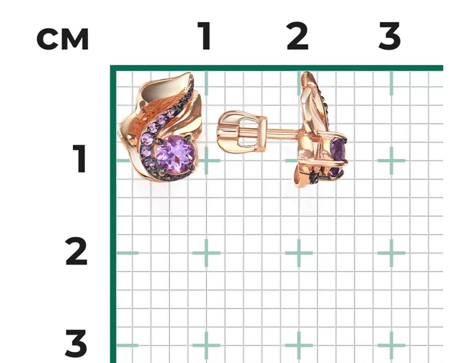 Ohrstecker mit Amethyst und Zirkonia Rotgold 585 Art. Nr. 02-5169-00-203-1110 P