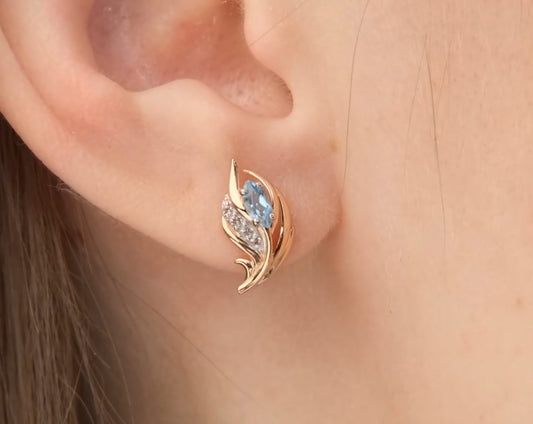 Ohrstecker mit Topas und Zirkonia Rotgold 585 Art. Nr. 02-5313-00-201-1110 P