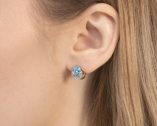 Ohrstecker mit Topas und Zirkonia Rotgold 585 Art. Nr. 02-5167-00-201-1111 P