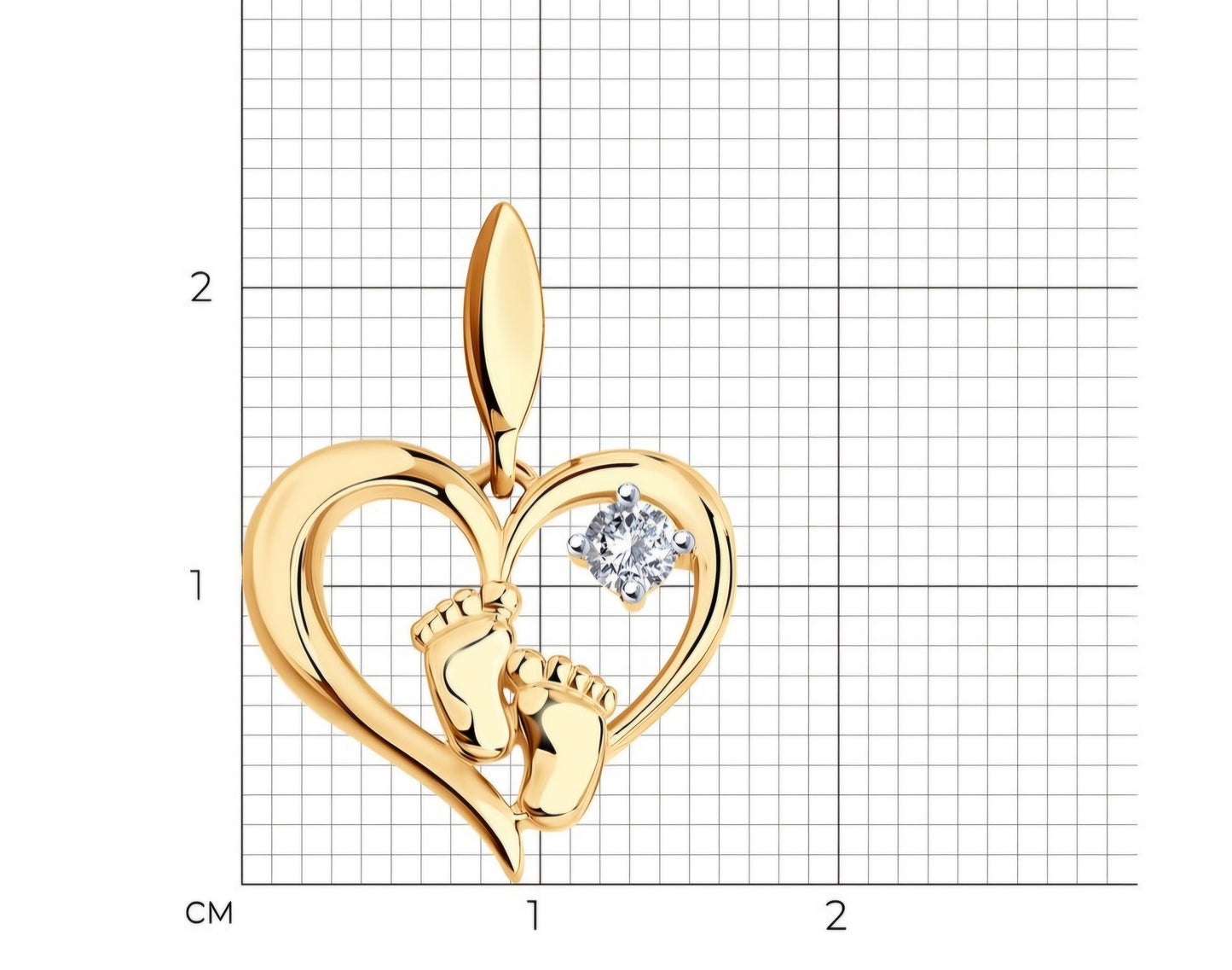 Anhänger mit Zirkonia Russisches Rotgold 585 Art. Nr. 034831
