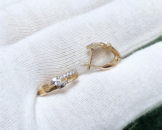 Ohrringe mit Zirkonia Russisches Rotgold 585 Art. Nr. 028861