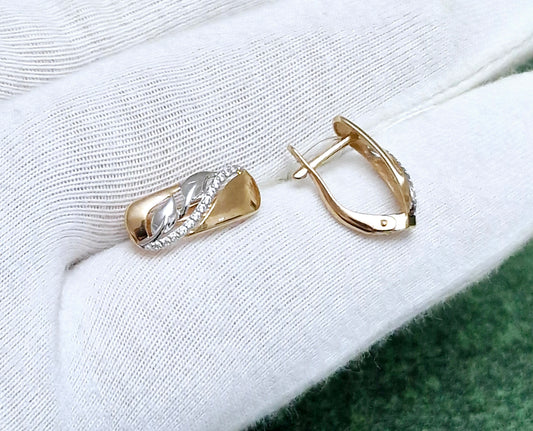 Ohrringe mit Zirkonia Russisches Rotgold 585 Art. Nr. 027391