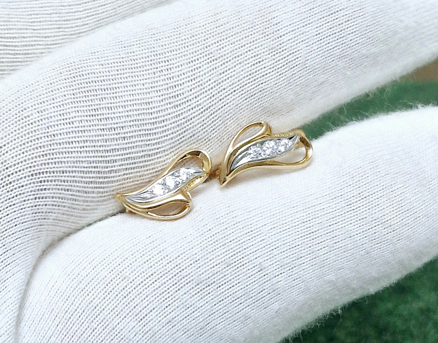 Ohrringe mit Zirkonia Russisches Rotgold 585 Art. Nr. T14202485