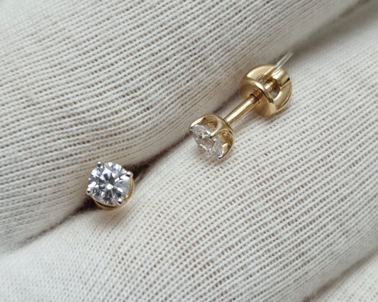 Ohrstecker mit Swarovski Zirkonia Russisches Rotgold 585  Art. Nr. 81020487