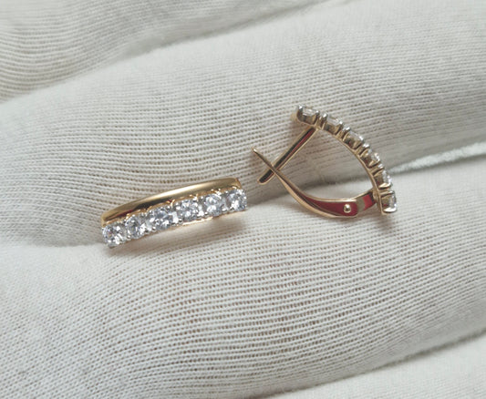 Ohrringe mit Zirkonia Russisches Rotgold 585 Art. Nr. 027146