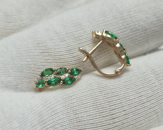 Ohrringe mit Zirkonia Russisches Rotgold 585 Art. Nr. 026560