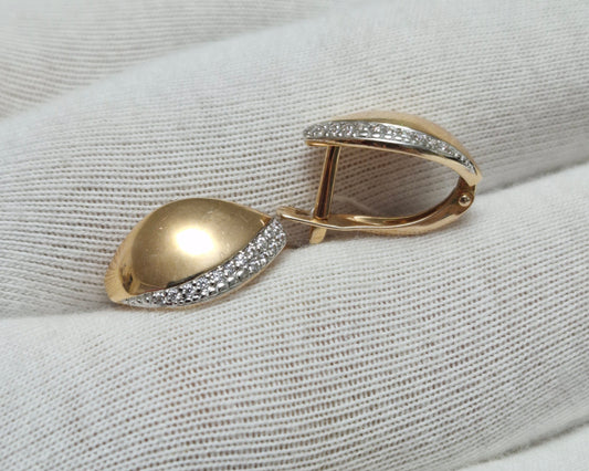 Ohrringe mit Zirkonia Russisches Rotgold 585 Art. Nr. T147028236