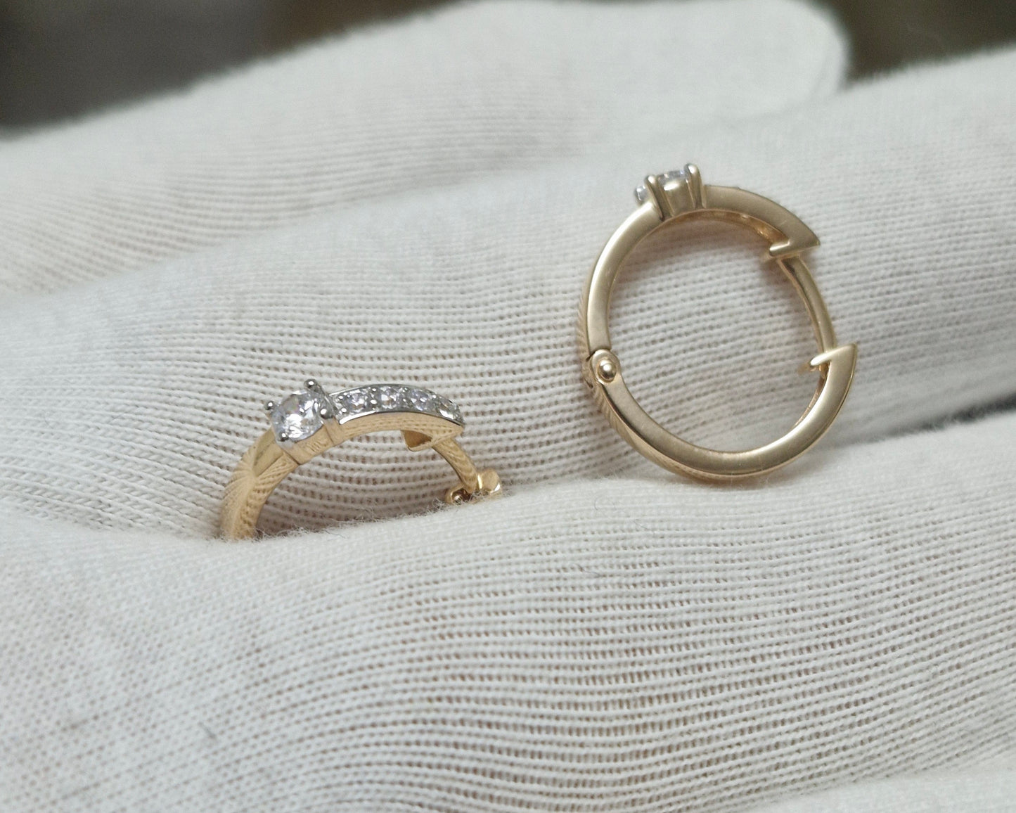 Ohrringe mit Zirkonia Russisches Rotgold 585 Art. Nr. T14702B479