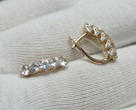 Ohrringe mit Zirkonia Russisches Rotgold 585 Art. Nr. T14702B158