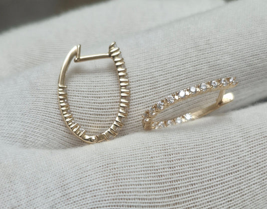 Ohrringe mit Zirkonia Russisches Rotgold 585 Art. Nr. T10202B479