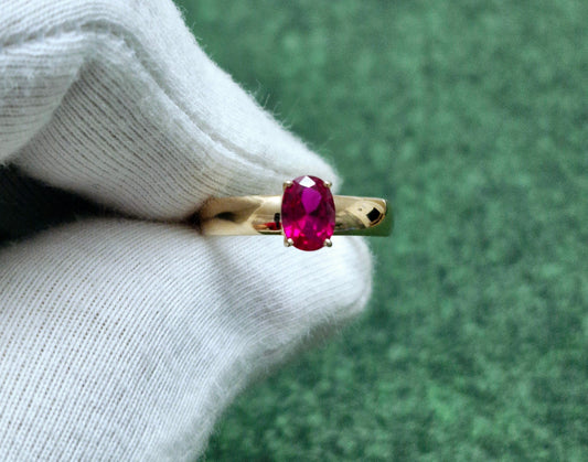 Ring mit Rubin HTS Russisches Rotgold 585 Art. Nr. 715476