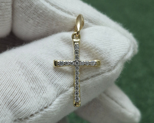 Goldkreuz mit Zirkonia Gelbgold 585 Art. Nr. 034856