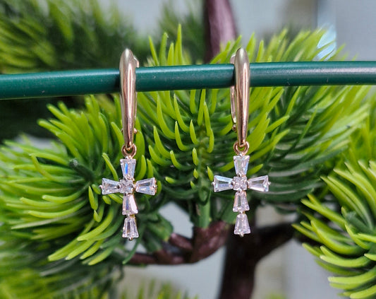 Ohrringe mit Zirkonia Russisches Rotgold 585bArt. Nr. T142029276
