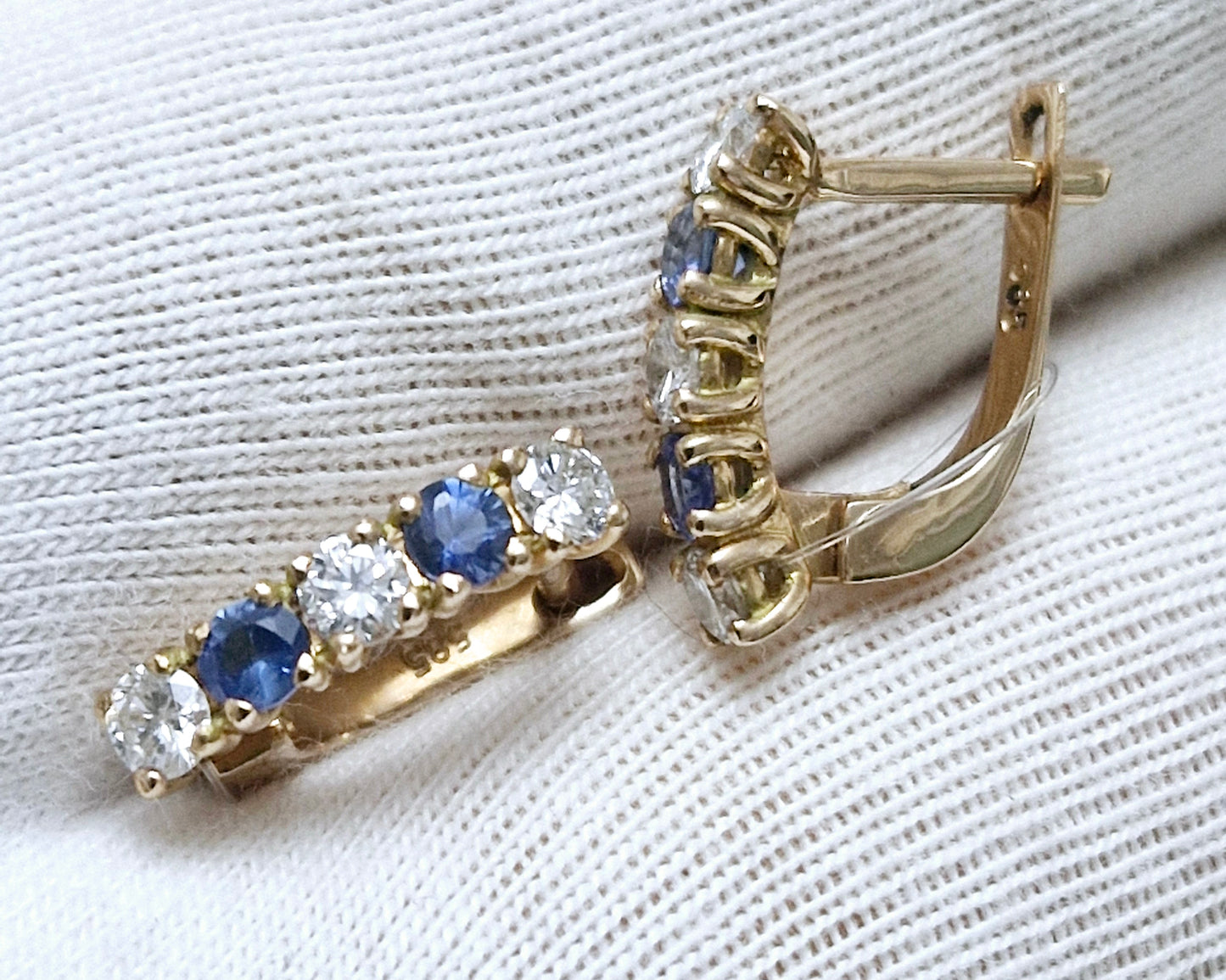 Ohrringe mit Saphir und Brillanten Rotgold 585 Art. Nr. 1025S