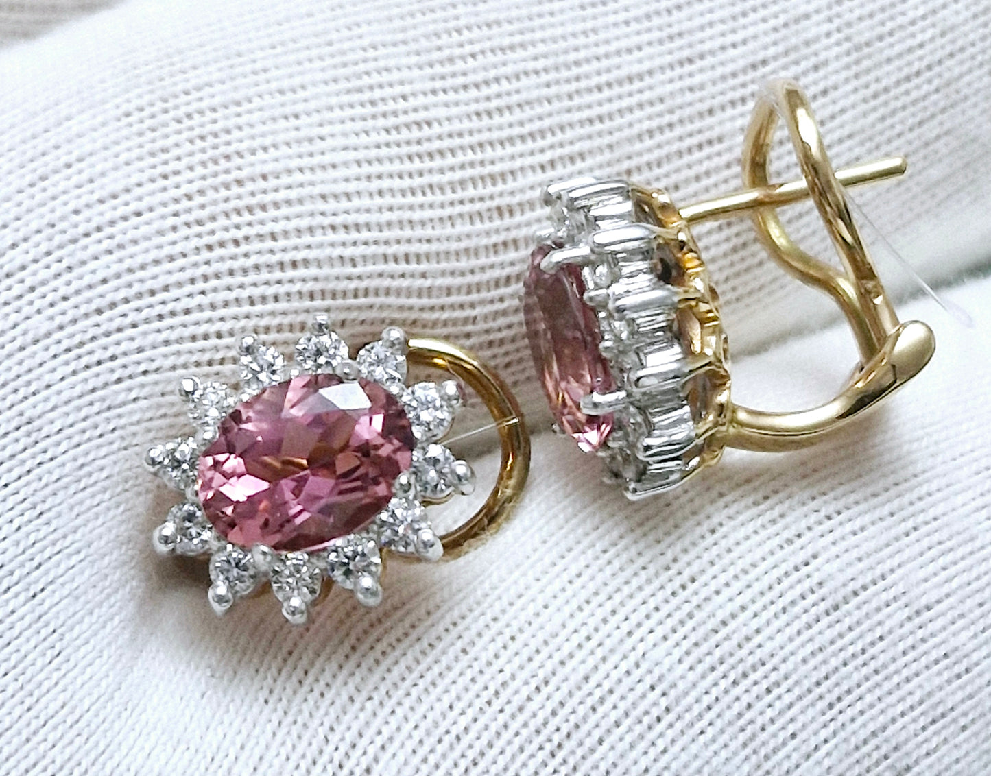 Ohrringe mit Turmalin und Brillanten Rotgold 585 Art. Nr. 2364Tr