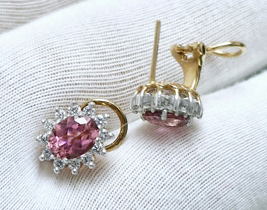 Ohrringe mit Turmalin und Brillanten Rotgold 585 Art. Nr. 2364Tr
