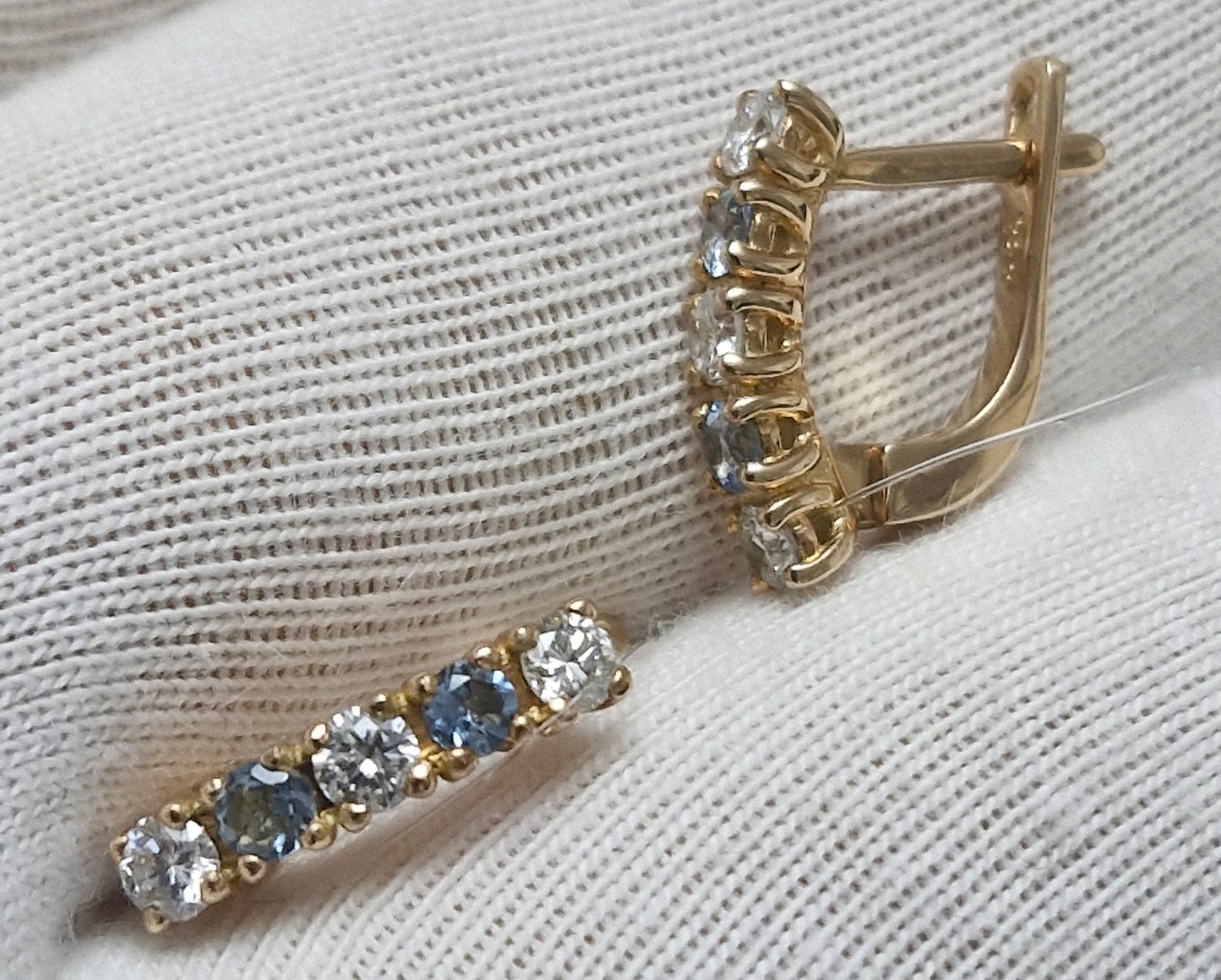 Ohrringe mit Aquamarin und Brillanten Rotgold 585 Art. Nr. 1025A