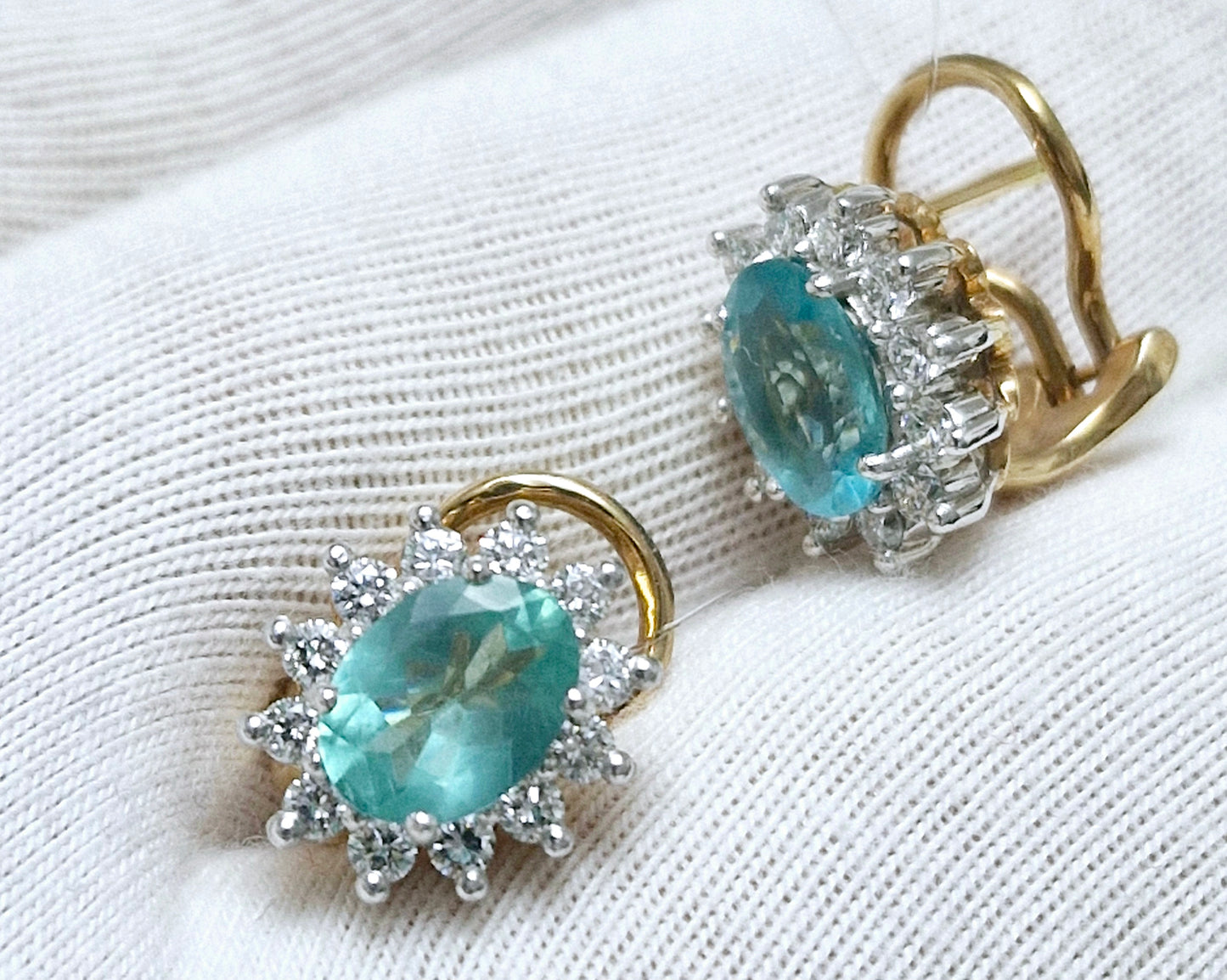 Ohrringe mit Apatit und Brillanten Rotgold 585 Art. Nr. 2364A