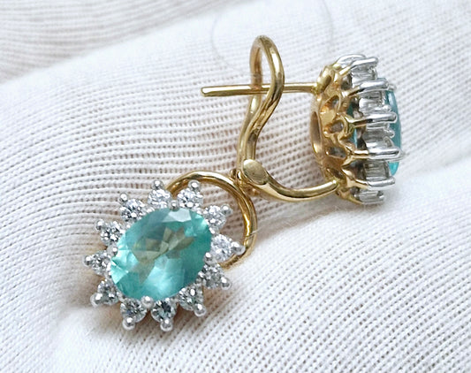 Ohrringe mit Apatit und Brillanten Rotgold 585 Art. Nr. 2364A