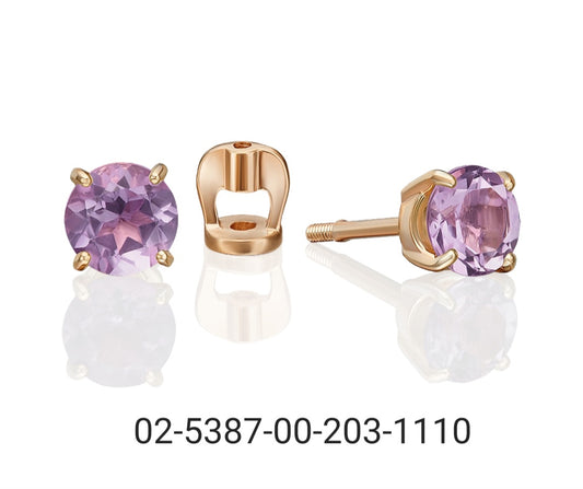 Ohrstecker mit Amethyst Russisches Rotgold 585 Art. Nr. 02-5387-00-203-1110