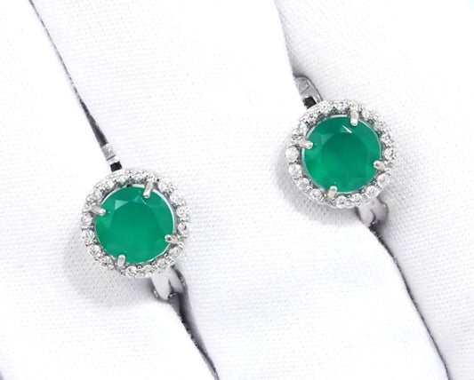 Silber Ohrringe mit Achat und Zirkonia Art. Nr. 92022458