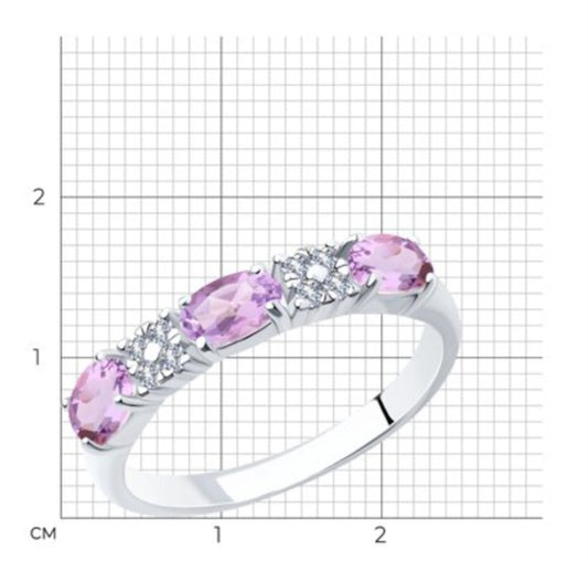 Silber Ring mit Amethyst und Zirkonia Art. Nr. 92011282