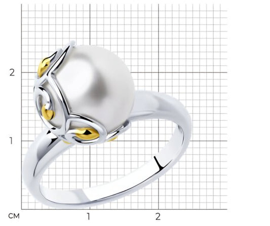 Silber Ring mit Perle gepresste Art. Nr. 94012451