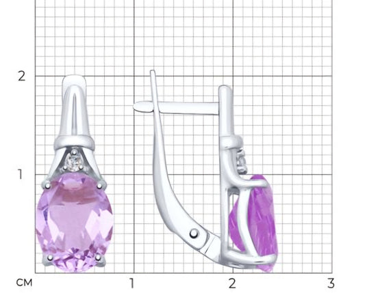 Silber Ohrringe mit Amethyst und Zirkonia Art. Nr. 92022026