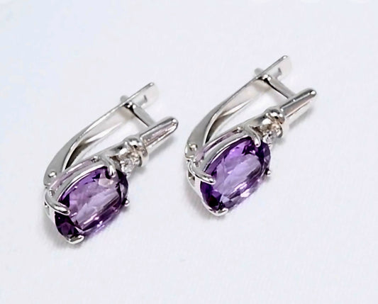 Silber Ohrringe mit Amethyst und Zirkonia Art. Nr. 92022026