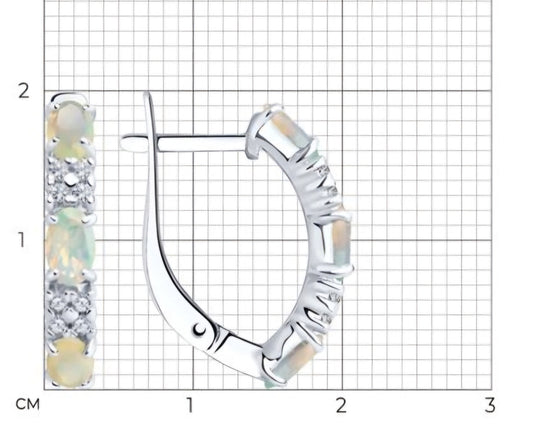 Silber Ohrringe Opal und Zirkonia Art. Nr. 83020165