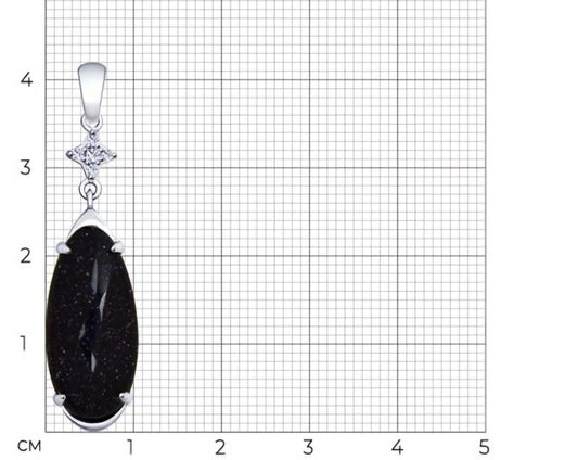 Silber Anhänger mit Aventurin Glas und Zirkonia Art. Nr. 83030013