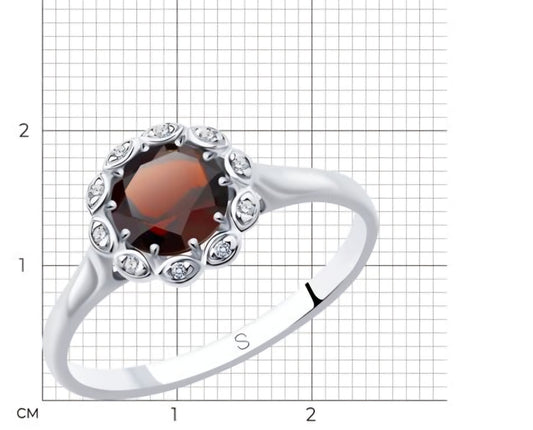 Silber Ring mit Granat Art. Nr. 92011638