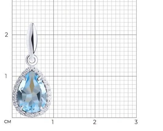 Silber Anhänger mit Sky Blue Topas und Zirkonia Art. Nr. 92030322