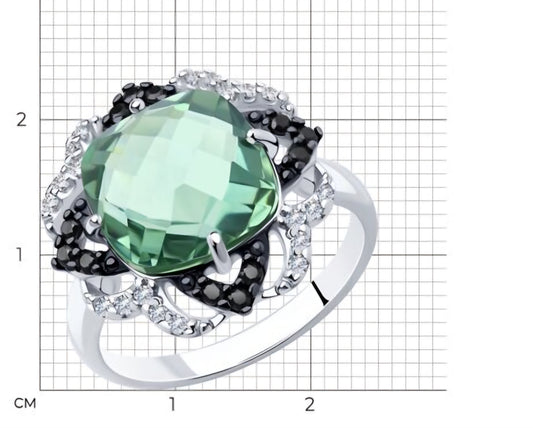 Silber Ring mit Quarz und Zirkonia HTS Art. Nr. 92011347