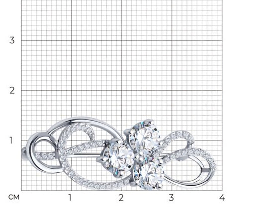 Silber Brosche mit Zirkonia Art. Nr. 94040032
