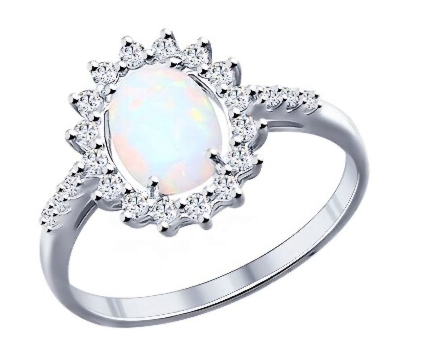 Silber Ring mit Opal synt. und Zirkonia Art. Nr. 94011765
