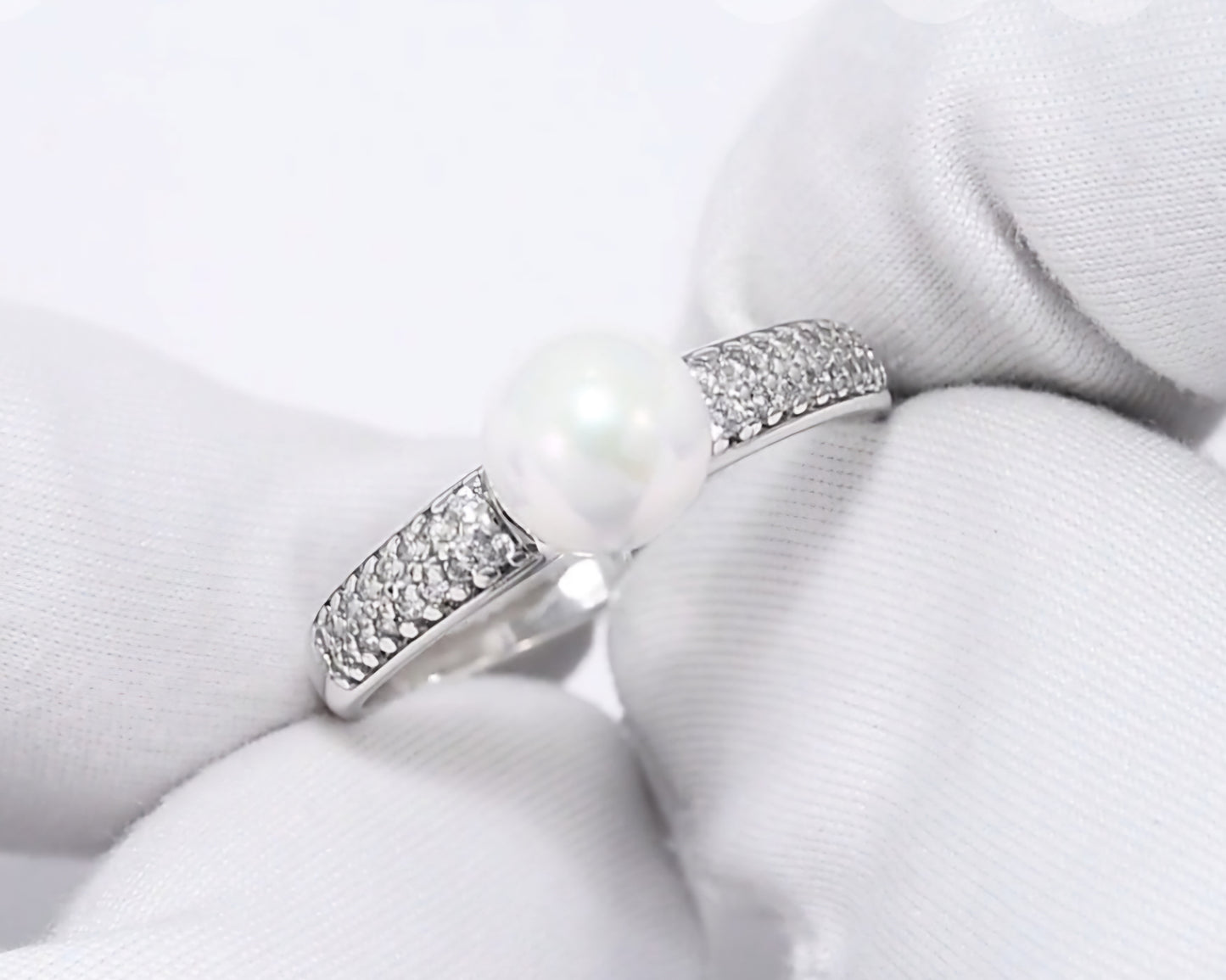 Silber Ring mit Perle synt. und Zirkonia Art. Nr. 94012978