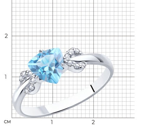 Silber Ring mit Sky Blue Topas und Zirkonia Art. Nr. 92011038