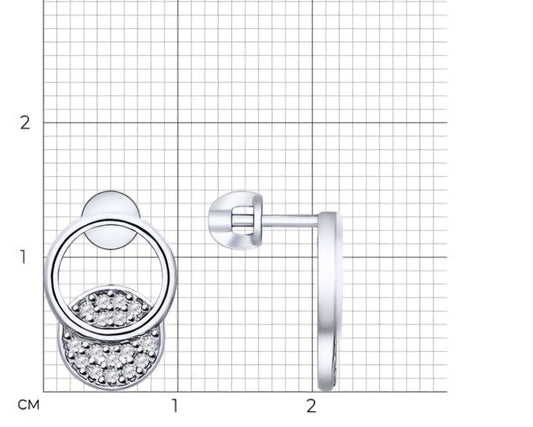 Silber Ohrstecker mit Zirkonia  Art. Nr. 94022747