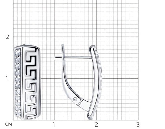 Silber Ohrringe mit Emaille und Zirkonia Art. Nr. 94021532