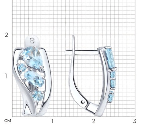 Silber Ohrringe mit Sky Blue Topas Art. Nr. 92021807