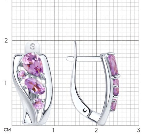 Silber Ohrringe mit Amethyst Art. Nr. 92021809