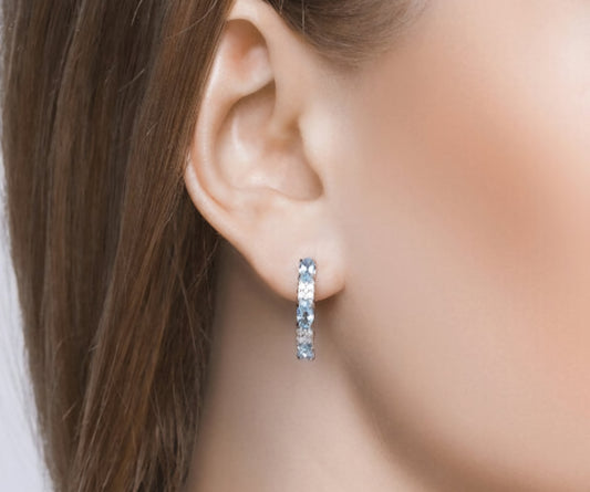 Silber Ohrringe mit Sky Blue Topas und Zirkonia Art. Nr. 92021430
